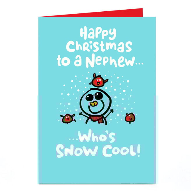Personalised Fruitloops Christmas Card - Nephew Snow Cool