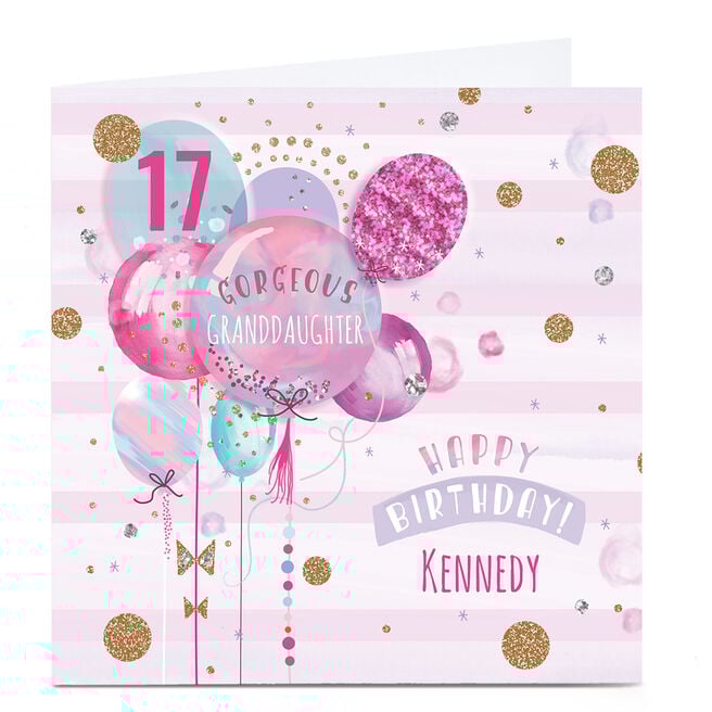 Personalised Birthday Card - Pastel Balloons, Editable Age