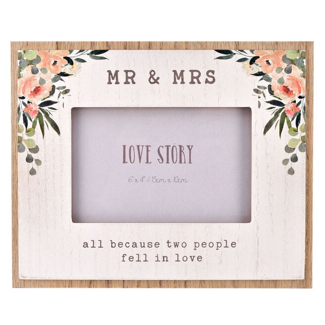 Mr & Mrs Floral Photo Frame